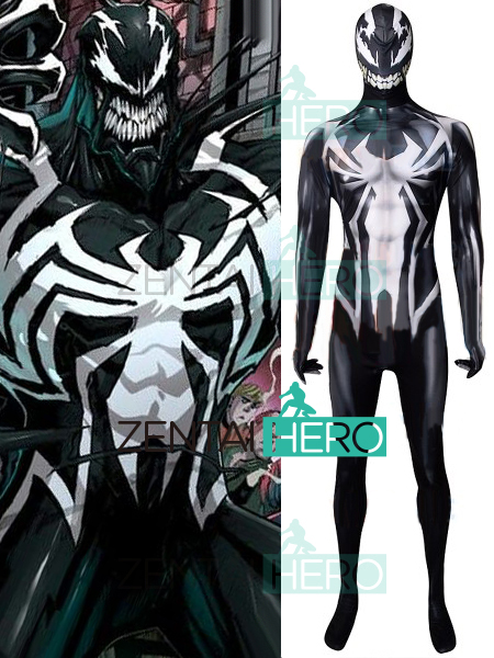 3D Printed Dye-sub Lee Price Venom Spiderman Cosplay Costume